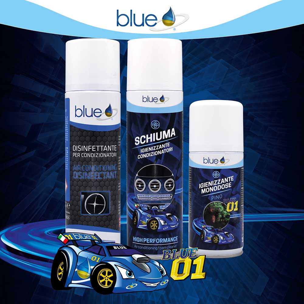 Kit Sanificazione Auto - Prodotti 100% italiani - Additivi Blue